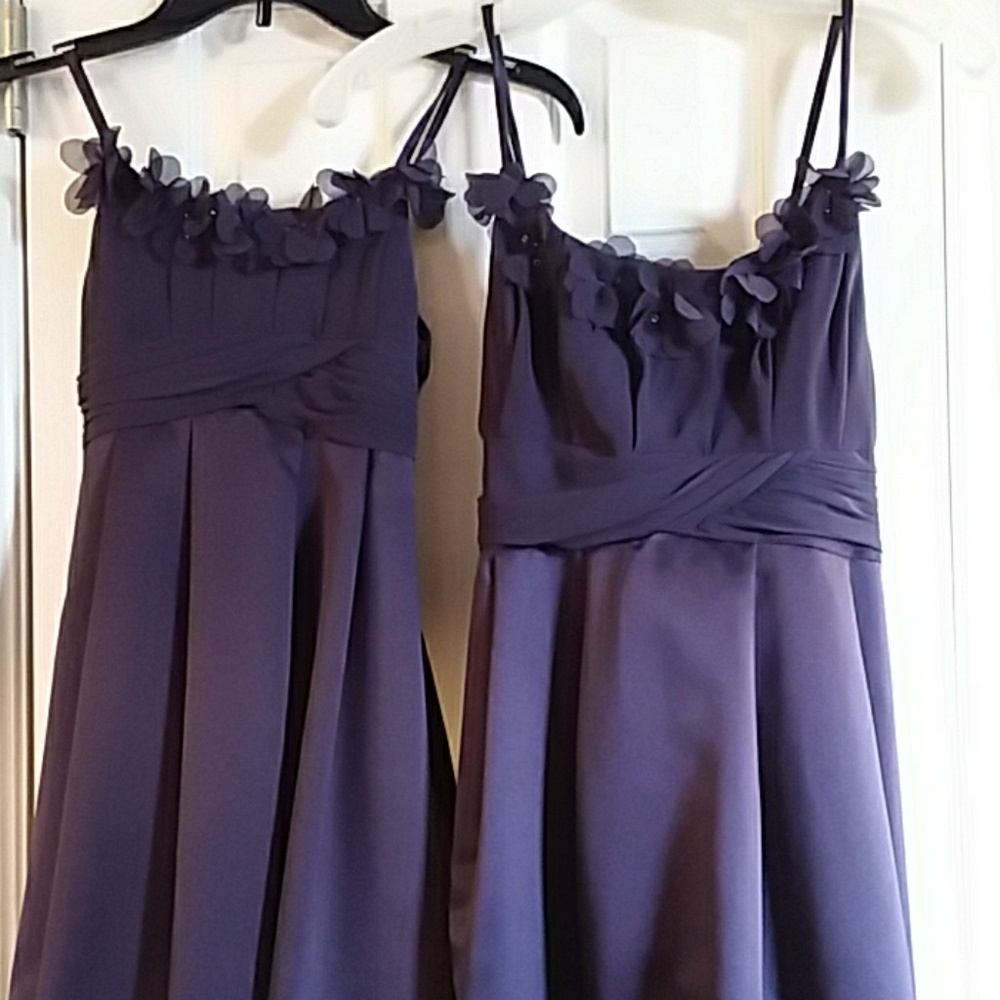 Satin and Chiffon Ball Gown w Ruched Waist